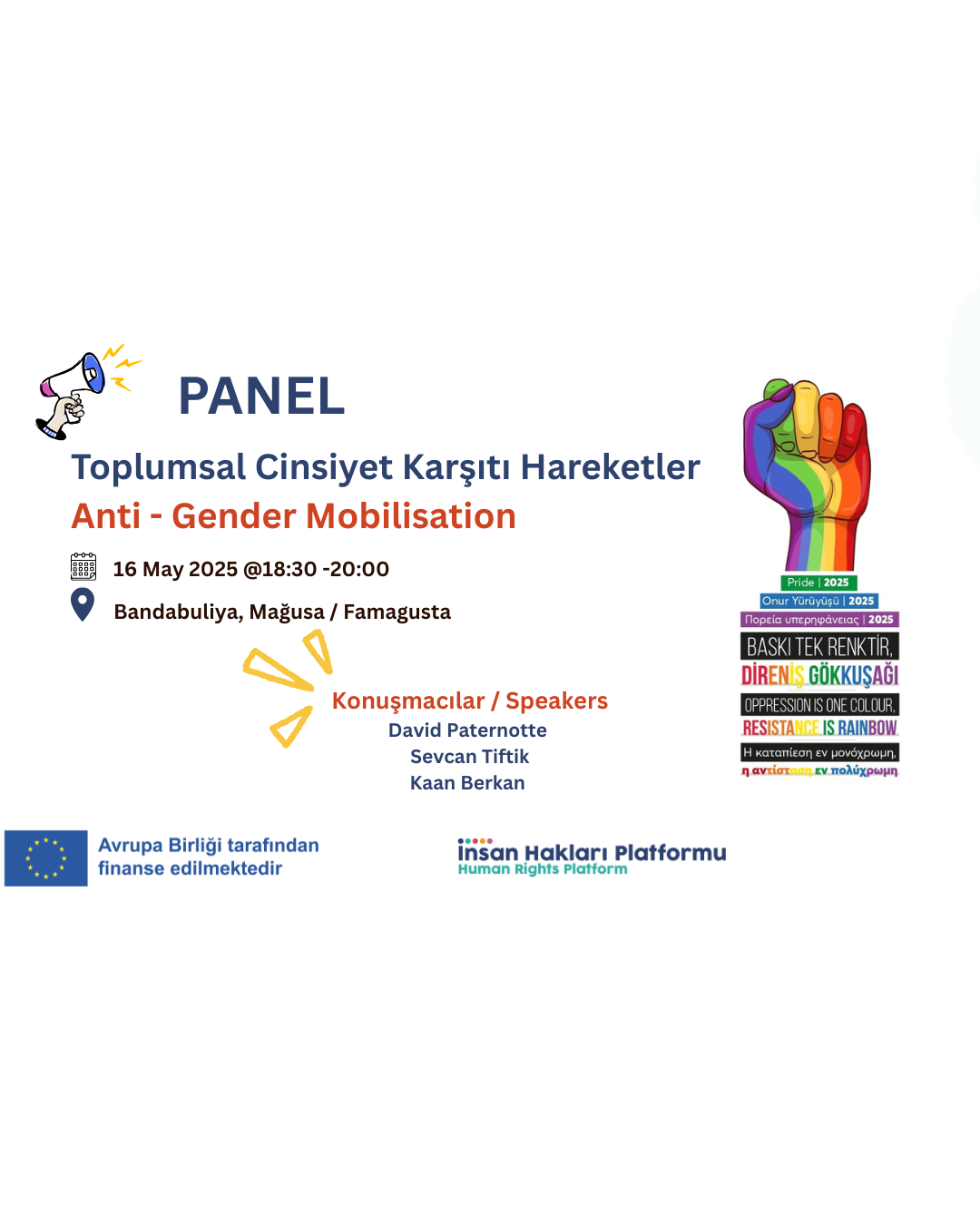 LGBTİ+ ve Cinsiyet Karşıtı Söylemlere Karşı Ortak Ses: İnsan Hakları Platformu'ndan 16 Mayıs'ta Panel